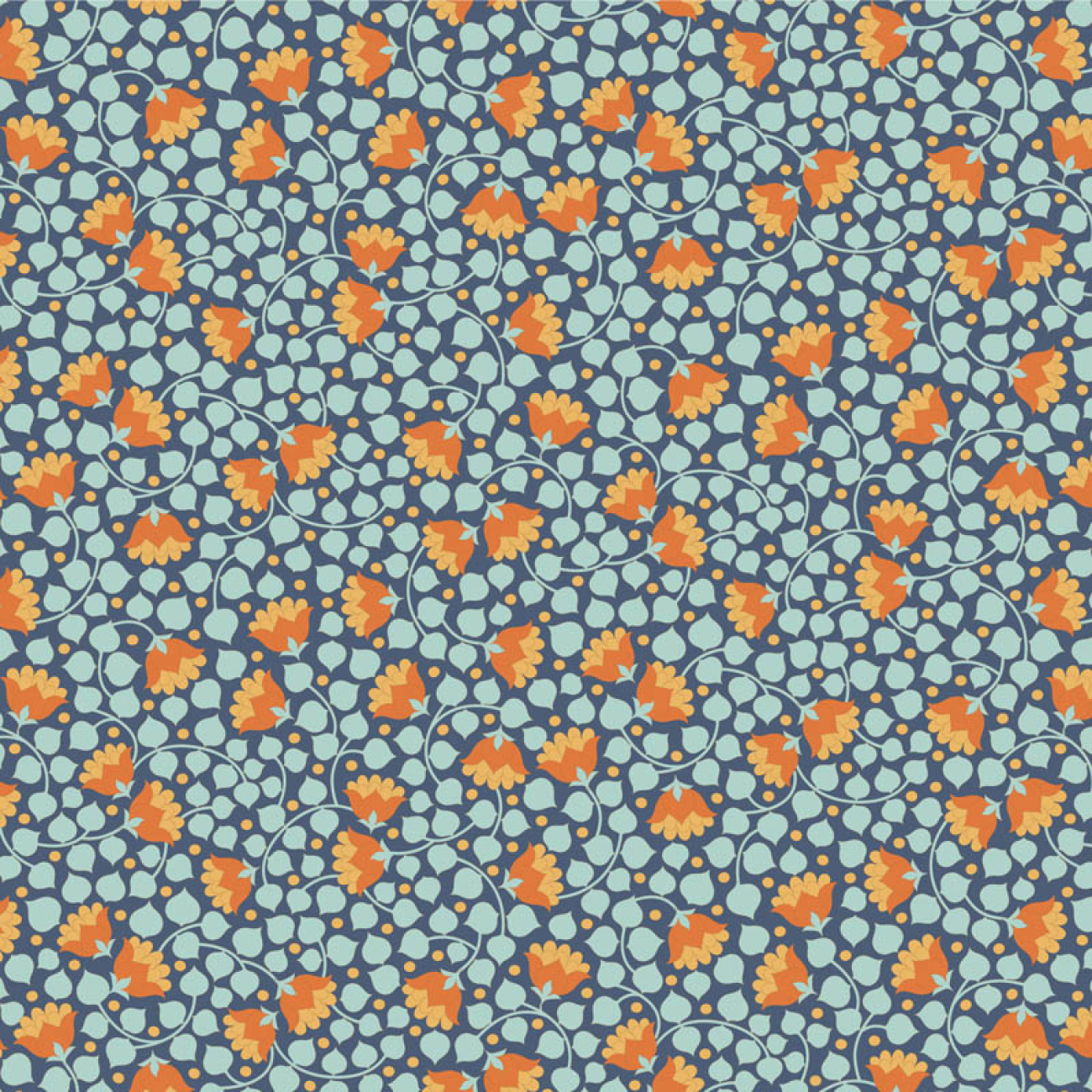 Tilda Patchwork Stoff Baumwolle - Wallflower - Bellflower Prussian